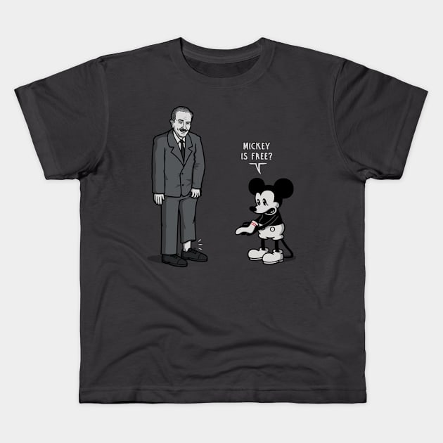 Mickey Is Free! Kids T-Shirt by Raffiti